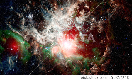 Outer space art. Nebulas, galaxies and bright 50857248