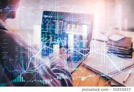 Stock market or forex trading graph and candlestic Stock market or forex trading graph and candlestic 50858937