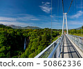 Kuju Yumeuma Suspension bridge of fresh green 50862336