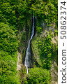 Shaking waterfall surrounded by fresh green (female waterfall) 50862374