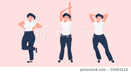 fat women standing different poses obese female cartoon characters collection smiling girls posing 50864228