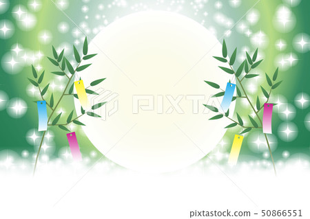 Japanese style background illustration material, Tanabata Festival, Strips, Decorative ornament, Traditional events, Milky Way, Stardust, Glitter, July, Summer, Orihime, Hikoshi 50866551