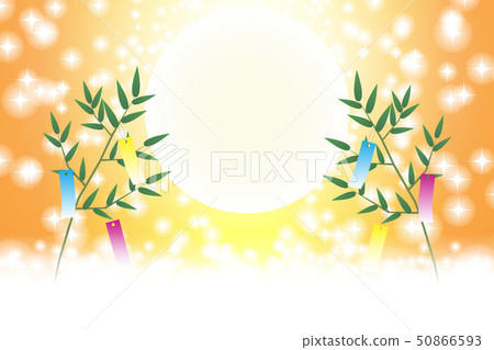 Japanese style illustration materials, Tanabata festival, rose decoration, early summer, orihime, hiko star, Milky Way, stardust, glitter, July, free, traditional events 50866593