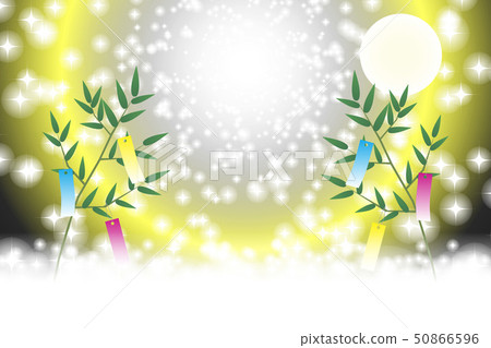 Japanese-style background wallpaper, Tanabata festival, bamboo decoration, traditional events, strip, summer, traditional events, stardust, Milky Way, glitter, July, free material 50866596