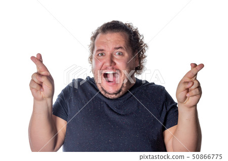 Funny fat man waiting for special moment Funny fat man waiting for special moment 50866775