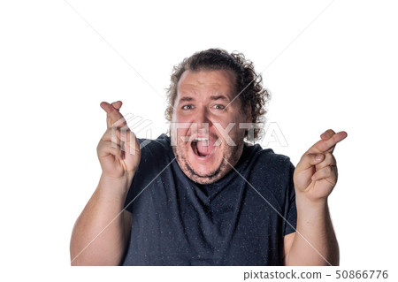 Funny fat man waiting for special moment Funny fat man waiting for special moment 50866776
