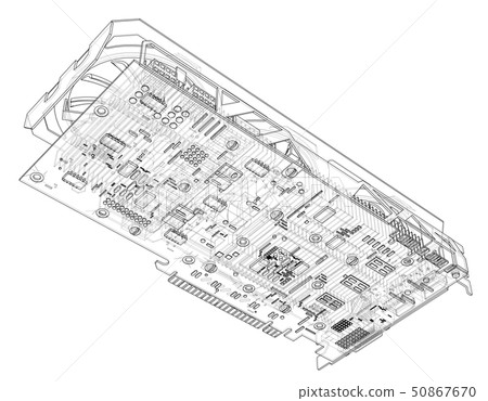 Gpu Card Outline. Vector Gpu Card Outline. Vector 50867670
