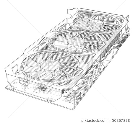 Gpu Card Outline. Vector Gpu Card Outline. Vector 50867858