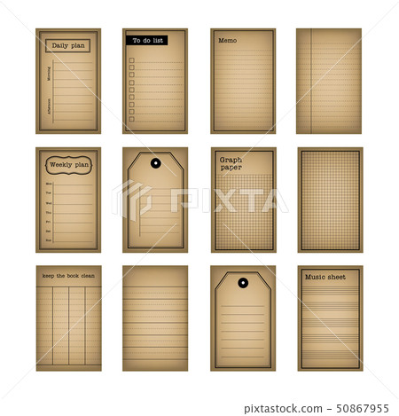 Vintage notepad stationery set vector design retro Vintage notepad stationery set vector design retro 50867955
