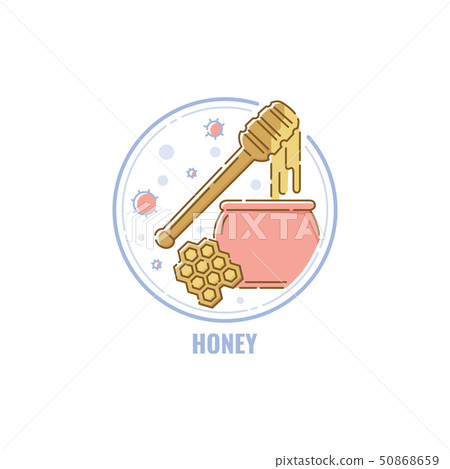 Honey allergen containing products warning label vector isolated on background. Honey allergen containing products warning label vector isolated on background. 50868659