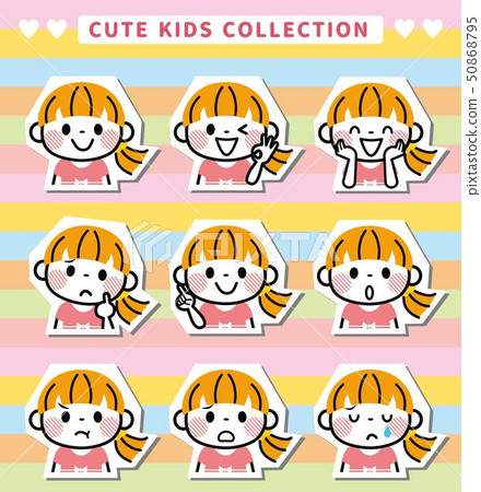 Girl expression set White border 50868795