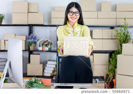 Business woman working in start up office 50868971