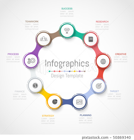 Infographic design elements with 9 options. - Stock Illustration ...