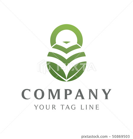 padlock logo abstract leaf object 50869503