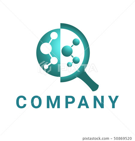 magnifying glass logo, abstract circle connected magnifying glass logo, abstract circle connected 50869520