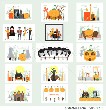 Minimal scene for halloween day 50869715