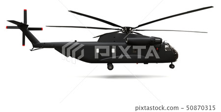 Military transport or rescue helicopter on white background. 3d illustration. 50870315