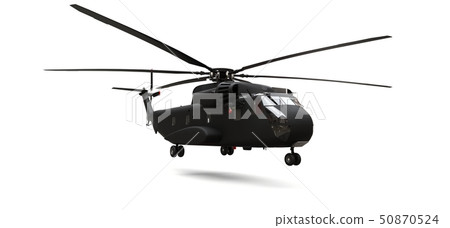 Military transport or rescue helicopter on white background. 3d illustration. 50870524