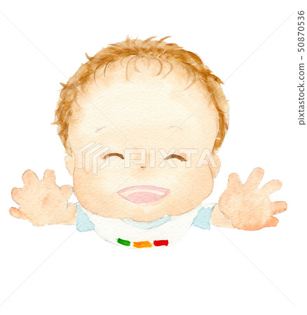 Baby hand drawn watercolor 50870536