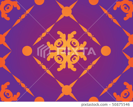 Yellow ornament on purple background Yellow ornament on purple background 50875546