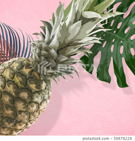 Background-Tropical-Monstera-Pineapple-Palm-Pink Background-Tropical-Monstera-Pineapple-Palm-Pink 50878229