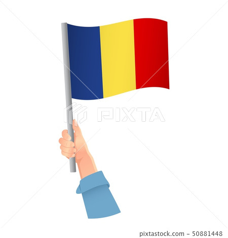Chad flag in hand icon 50881448