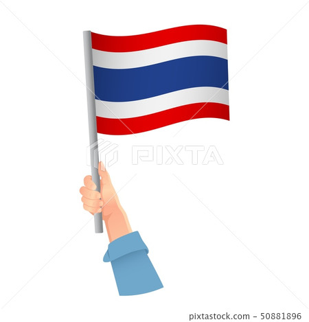 Thailand flag in hand icon 50881896