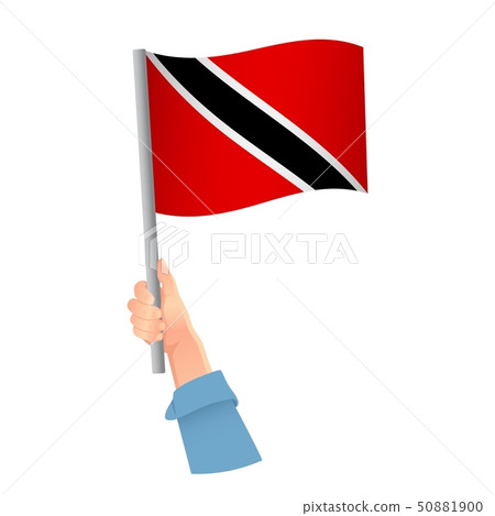 Trinidad and Tobago flag in hand icon 50881900