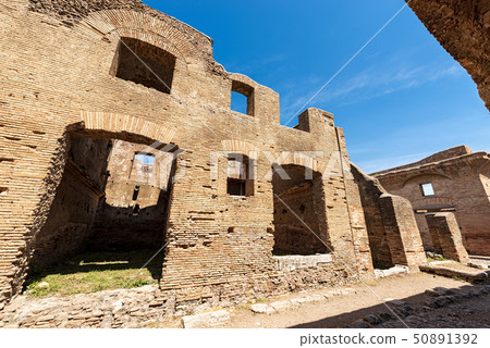 Ostia Antica Rome Italy - Ancient Roman buildings 50891392