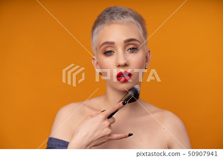 Close up portrait makeup artist. Make up courses. 50907941