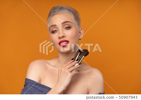 Close up portrait makeup artist. Make up courses. 50907943