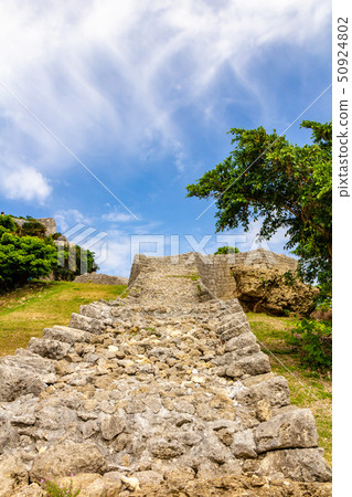 Diagonal walls Katsuren castle ruins Okinawa Prefecture Diagonal walls Katsuren castle ruins Okinawa Prefecture 50924802