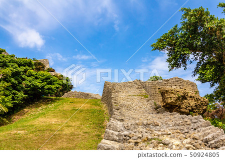 Diagonal walls Katsuren castle ruins Okinawa Prefecture Diagonal walls Katsuren castle ruins Okinawa Prefecture 50924805