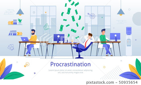 Money Falling down on Man at Workplace Vector. Money Falling down on Man at Workplace Vector. 50935654