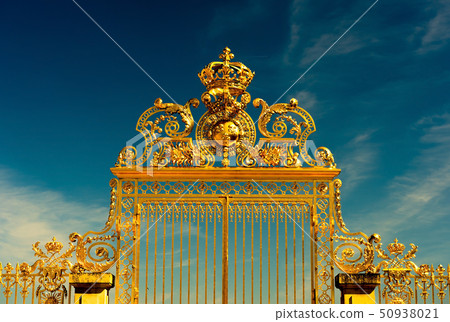 Detail of Versailles Palace Park golden gate Detail of Versailles Palace Park golden gate 50938021
