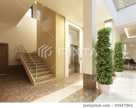 Area stairs and lift indoor lounge area. 50947968