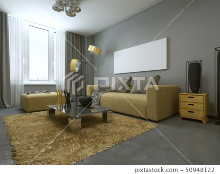 Yellow Sofa In Modern Living Room Stock Illustration 50948122 Pixta