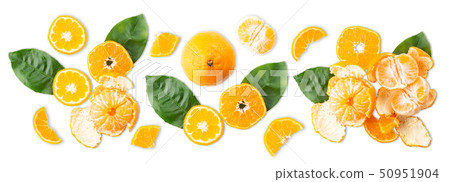 Slices of tangerine or orange. Fruit background. Slices of tangerine or orange. Fruit background. 50951904