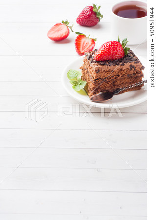 Truffle cake with chocolate and strawberries Truffle cake with chocolate and strawberries 50951944