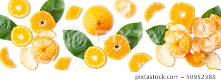 Slices of tangerine or orange. Fruit background. Slices of tangerine or orange. Fruit background. 50952388