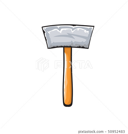 Cartoon hammer isolated on white background. Vector carpenter hammer icon or label. Handyman logo Cartoon hammer isolated on white background. Vector carpenter hammer icon or label. Handyman logo 50952483