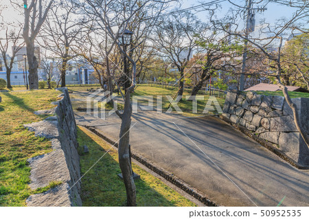 Landscape of the car gate of Morioka Castle in spring 50952535