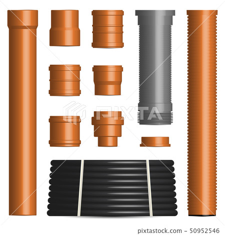 Set of various plastic pipes and connectors. 50952546