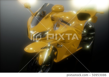moto sport bike in dark studio with bright lights moto sport bike in dark studio with bright lights 50953086