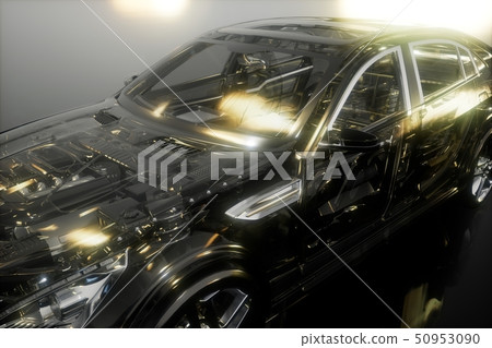 engine and other parts visible in car 50953090