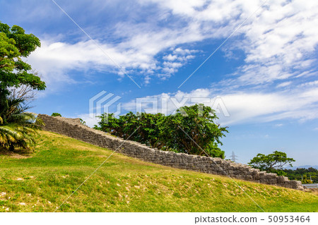 Diagonal walls Katsuren castle ruins Okinawa Prefecture 50953464