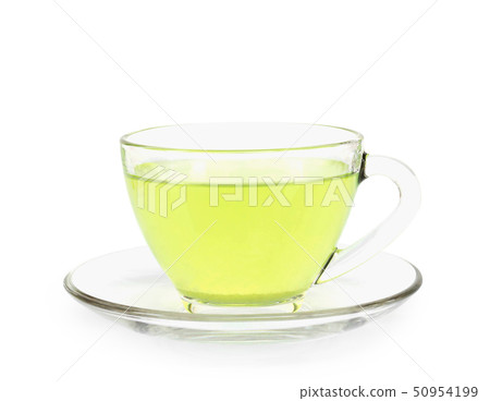 Glass of lemon grass juice isolated 50954199