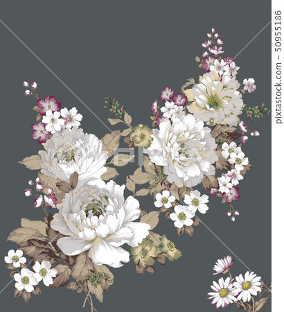 美麗的玫瑰花和牡丹花 美麗的玫瑰花和牡丹花 50955186