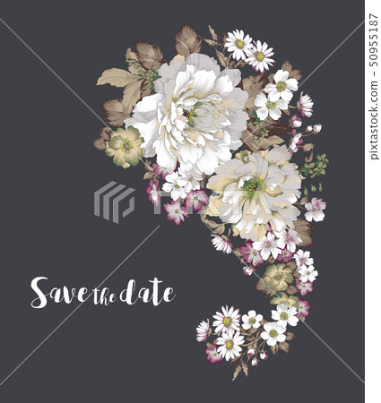 美麗的玫瑰花和牡丹花 50955187
