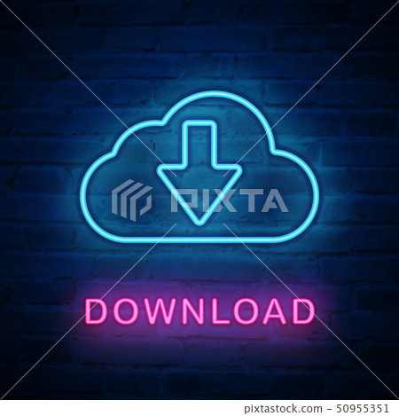 Vector illuminated neon light icon sign download 50955351